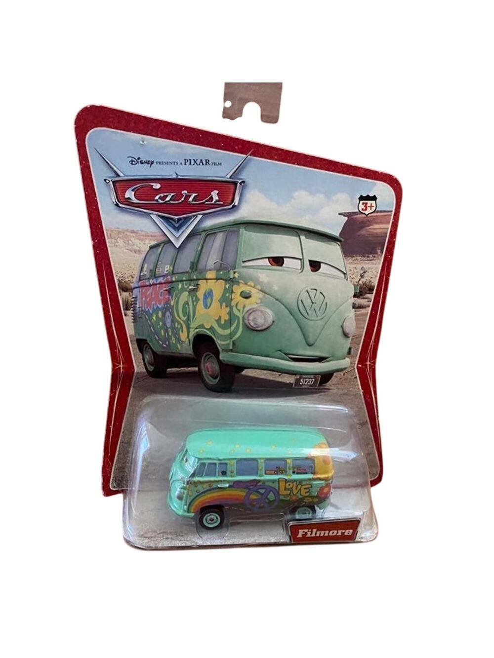 DISNEY Pixar Cars Vintage Series 1 Fillmore Filmore Misspell Card Error